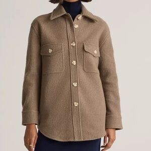 NWOT Quince 100% Merino Wool Shirt Jacket in Heather Elm